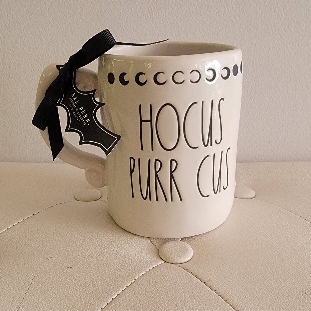 Rae Dunn "Hocus Purr Cus" Witchy Cat Mug NWT